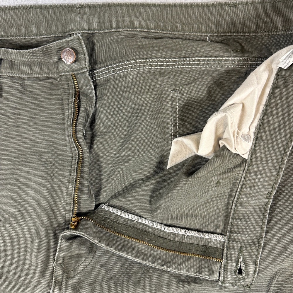 Dickies Carpenter Pants Mens 44x30 Olive Green Relaxed Canvas Utility Gorpcore - Picture 7 of 11